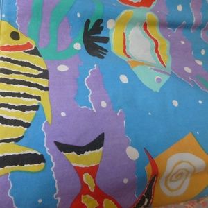 blue ocean fish twin flat sheet